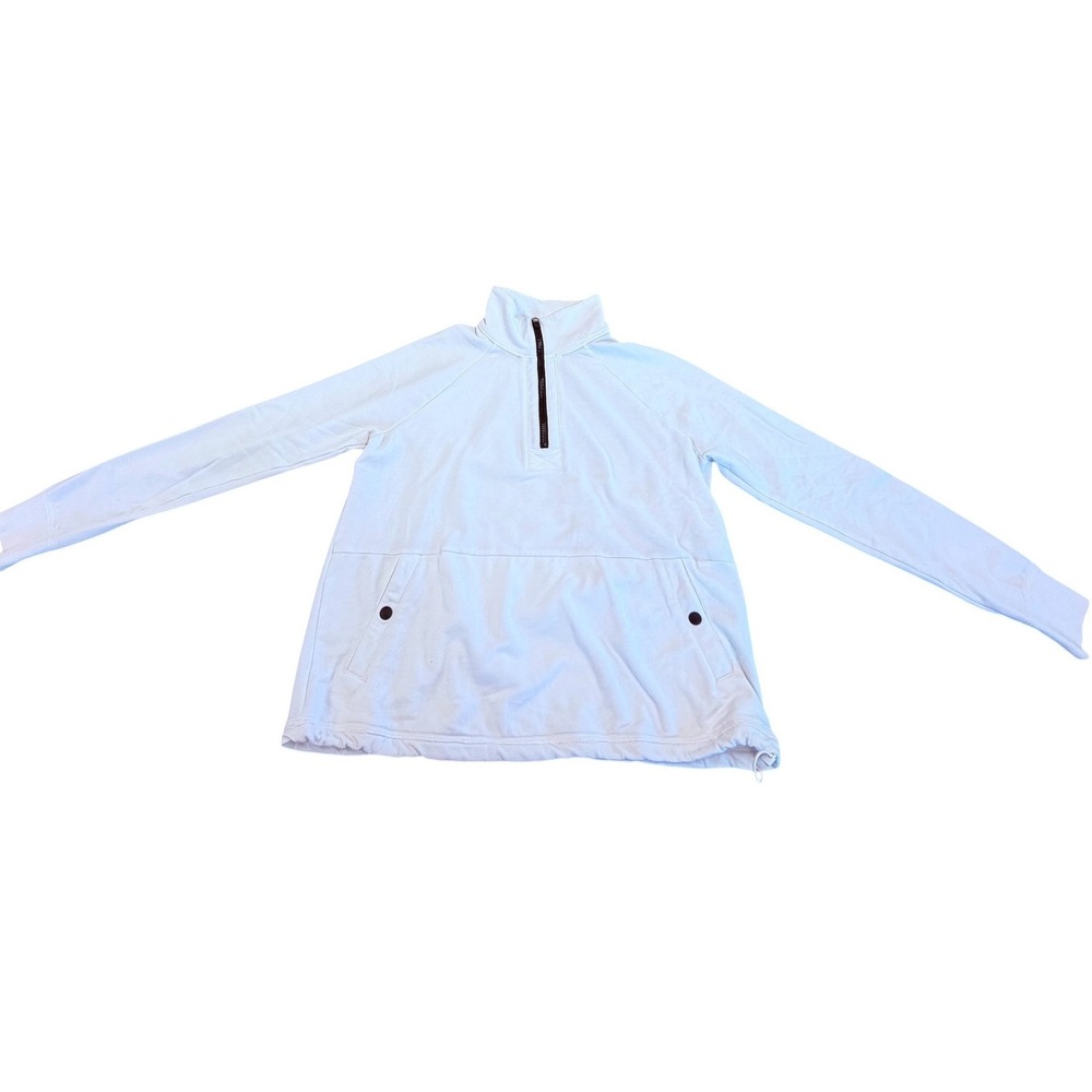 Abercrombie & Fitch Mens XL White Quarter‎ Zip Pullover  Fleece Sweatshirt
